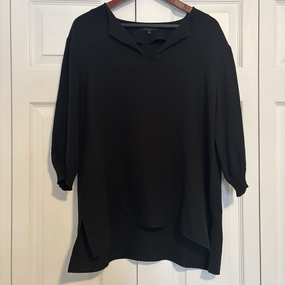 Women’s Lafayette 148 Black Blouse Silk Size Large